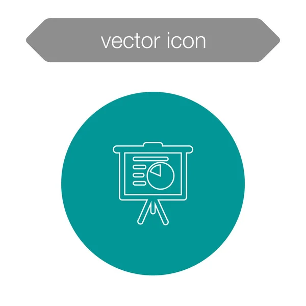 Gráfico en el icono del tablero de presentación — Vector de stock