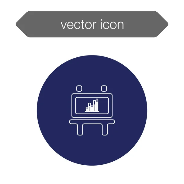 Chart on presentation board icon — Stock Vector