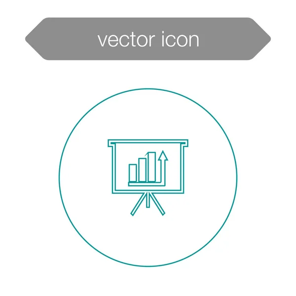 Gráfico en el icono del tablero de presentación — Vector de stock