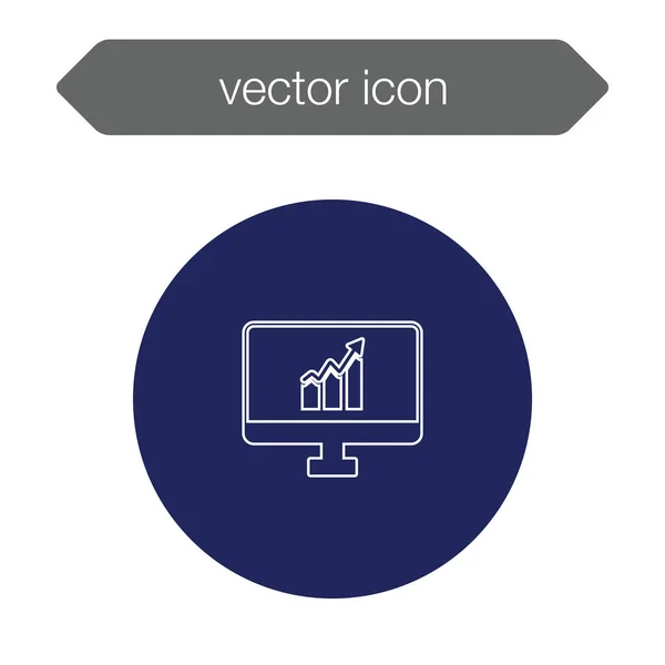 Gráfico en el icono del tablero de presentación — Vector de stock