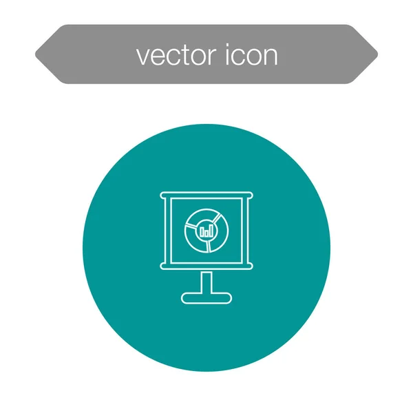 Chart on presentation board icon — Stock Vector