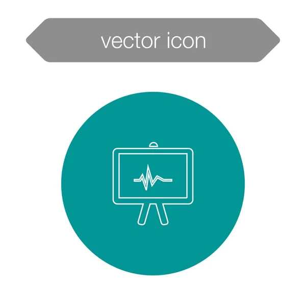 Chart on presentation board icon — Stock Vector