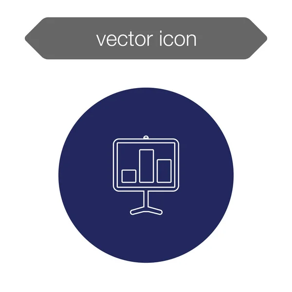 Gráfico en el icono del tablero de presentación — Vector de stock