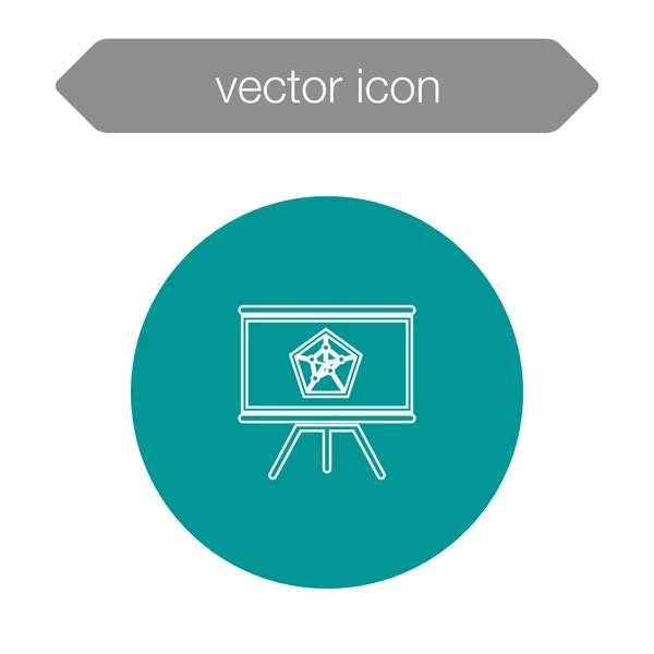 Gráfico en el icono del tablero de presentación — Vector de stock