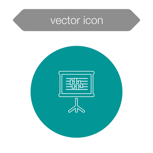 Gráfico en el icono del tablero de presentación — Vector de stock