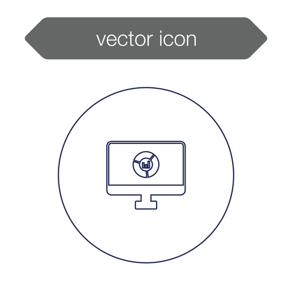 Gráfico en el icono del tablero de presentación — Vector de stock