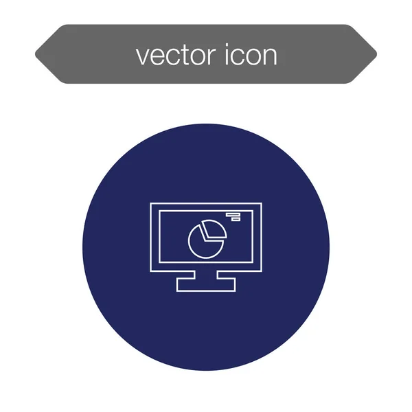 Chart on presentation board icon — Stock Vector