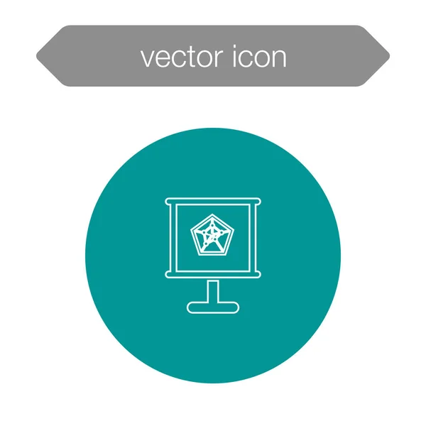 Chart on presentation board icon — Stock Vector