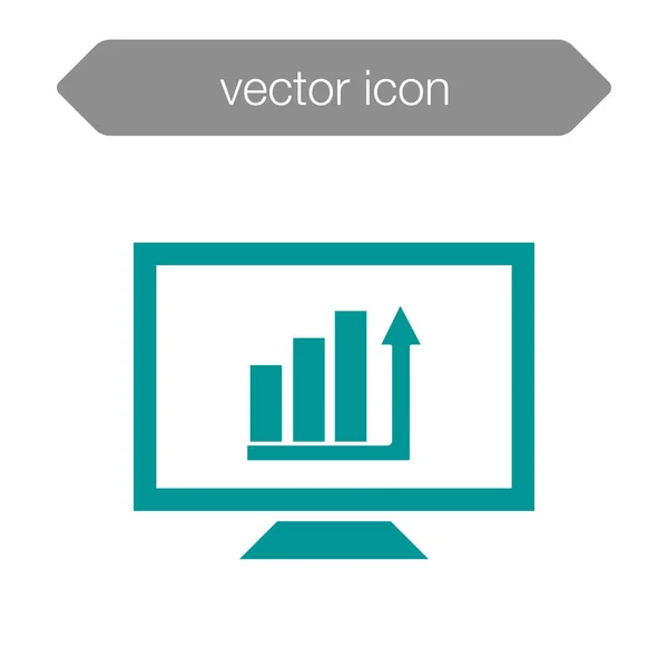 Gráfico no ícone da placa de apresentação — Vetor de Stock