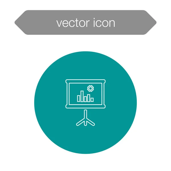 Gráfico en el icono del tablero de presentación — Vector de stock