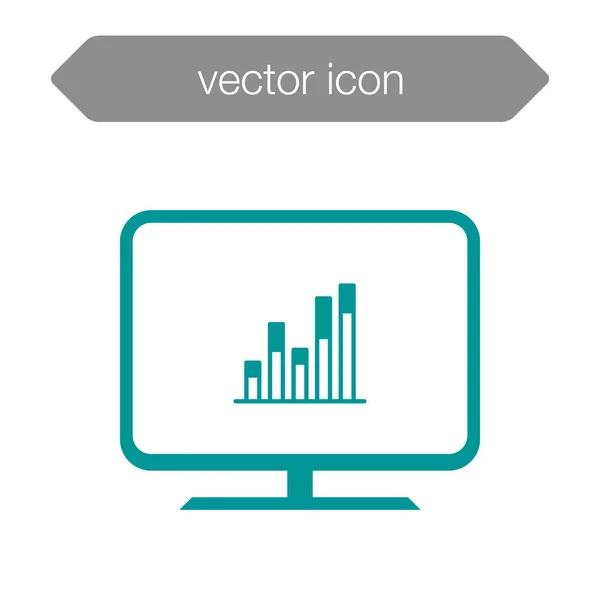 Gráfico no ícone da placa de apresentação — Vetor de Stock