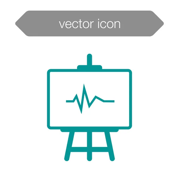 Chart on presentation board icon — Stock Vector