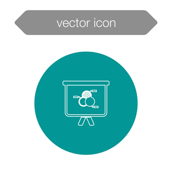 Gráfico en el icono del tablero de presentación — Vector de stock