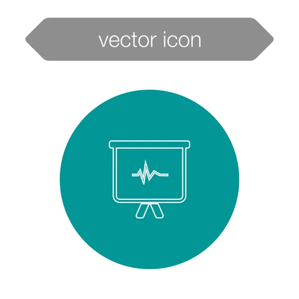 Chart on presentation board icon — Stock Vector