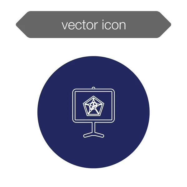 Gráfico en el icono del tablero de presentación — Vector de stock