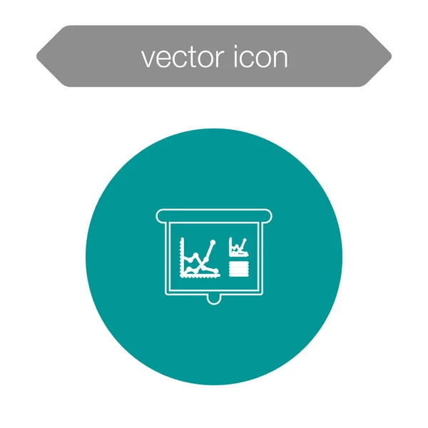 Gráfico en el icono del tablero de presentación — Vector de stock