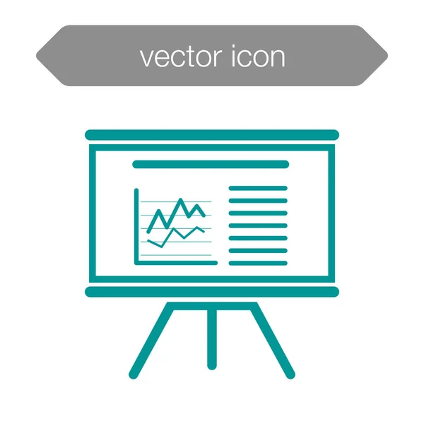 Ícone do quadro de apresentação. Gráfico — Vetor de Stock