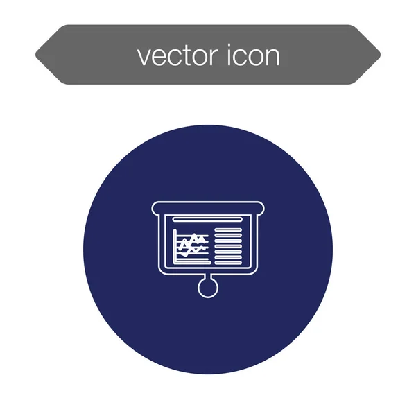 Chart on presentation board icon — Stock Vector