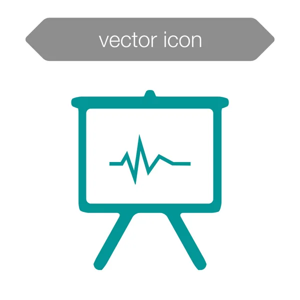 Chart on presentation board icon — Stock Vector