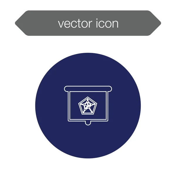 Gráfico en el icono del tablero de presentación — Vector de stock