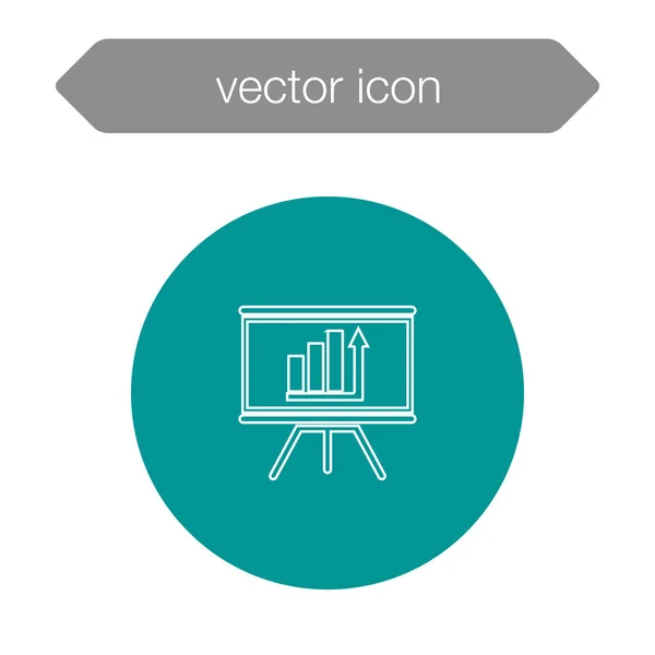 Gráfico en el icono del tablero de presentación — Vector de stock