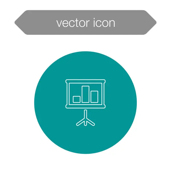 Gráfico en el icono del tablero de presentación — Vector de stock