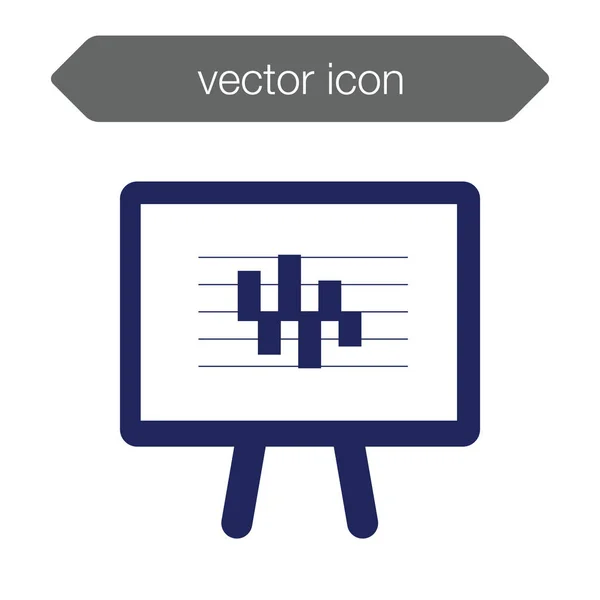 Ícone do quadro de apresentação. Gráfico — Vetor de Stock