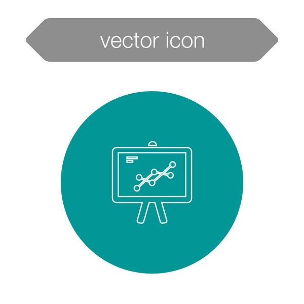 Gráfico no ícone da placa de apresentação — Vetor de Stock