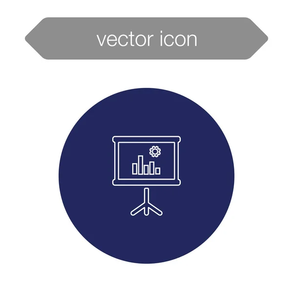 Chart on presentation board icon — Stock Vector