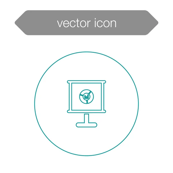 Gráfico no ícone da placa de apresentação — Vetor de Stock