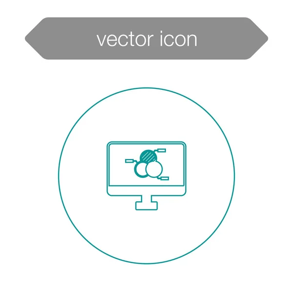 Gráfico en el icono del tablero de presentación — Vector de stock