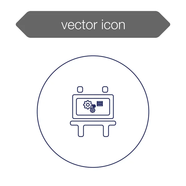 Chart on presentation board icon — Stock Vector