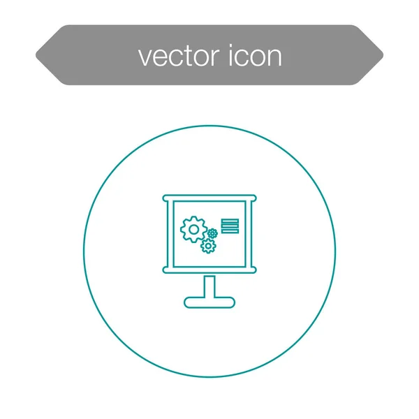 Gráfico en el icono del tablero de presentación — Archivo Imágenes Vectoriales