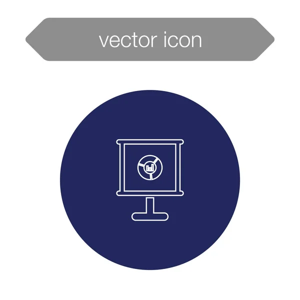 Gráfico en el icono del tablero de presentación — Vector de stock