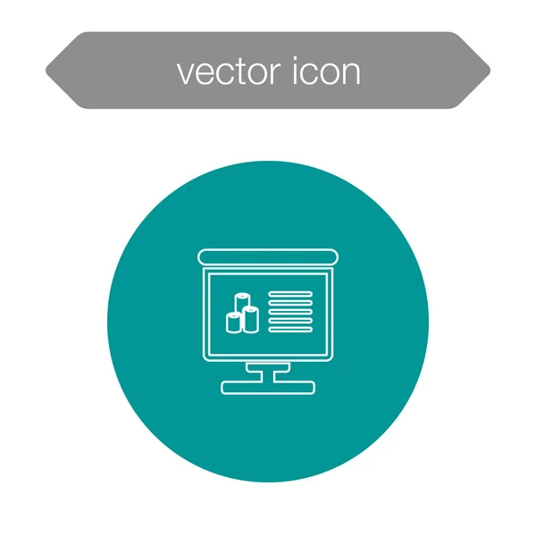 Gráfico en el icono del tablero de presentación — Archivo Imágenes Vectoriales