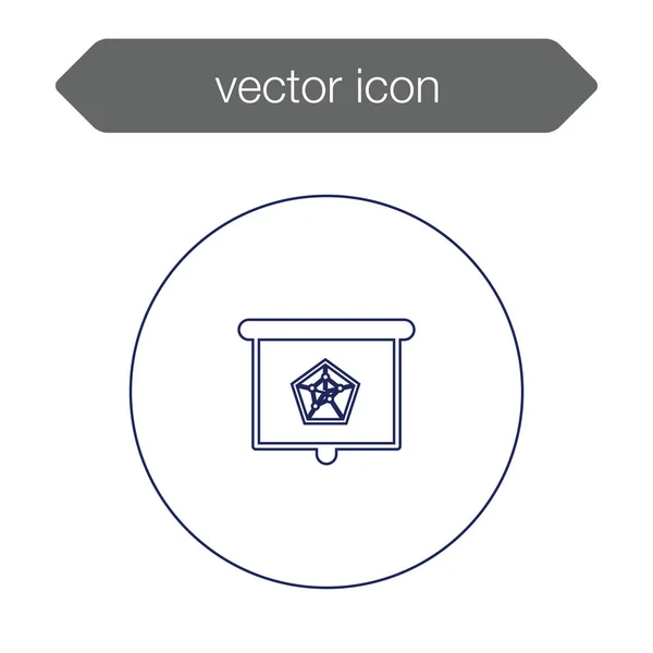 Gráfico en el icono del tablero de presentación — Vector de stock