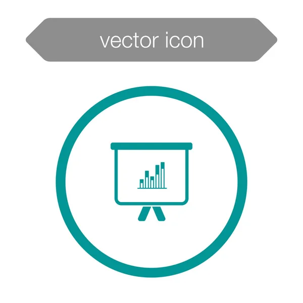 Ícone do quadro de apresentação. Gráfico — Vetor de Stock