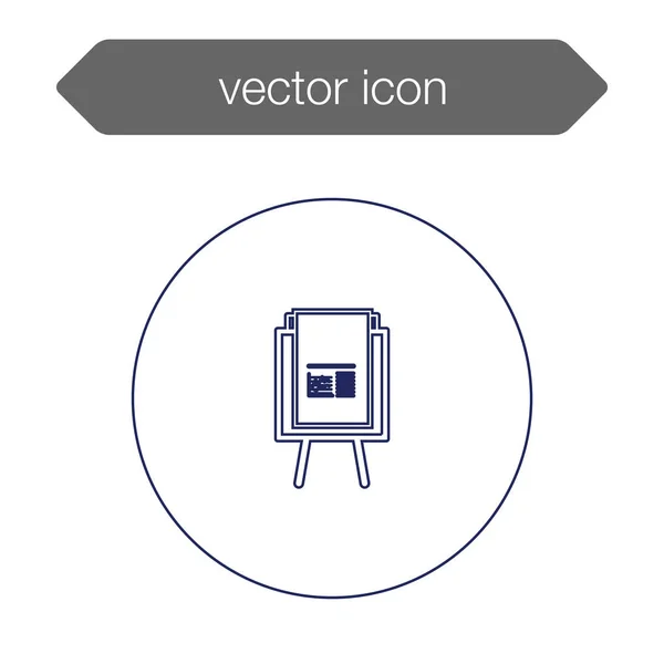 Gráfico no ícone da placa de apresentação — Vetor de Stock