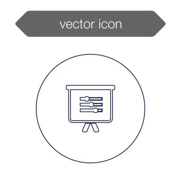 Gráfico en el icono del tablero de presentación — Vector de stock