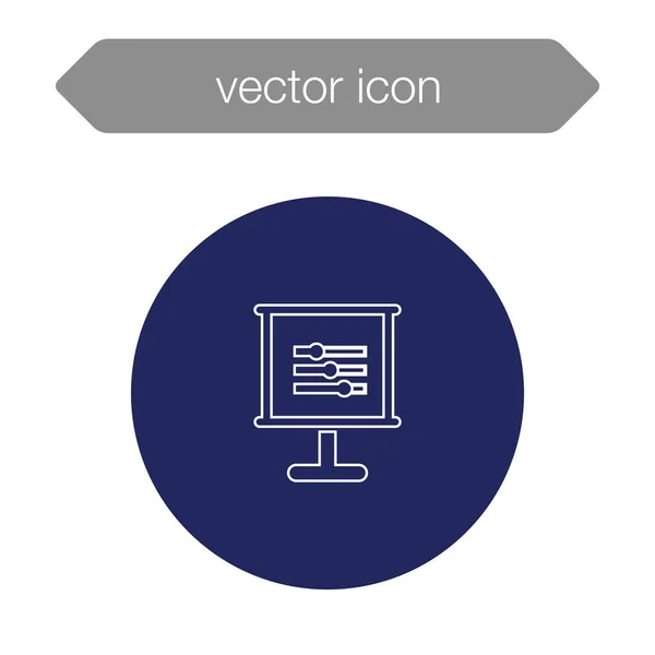 Sunum panosu simgesini grafik — Stok Vektör
