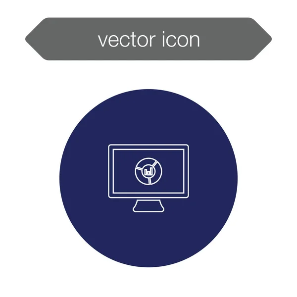 Gráfico en el icono del tablero de presentación — Vector de stock