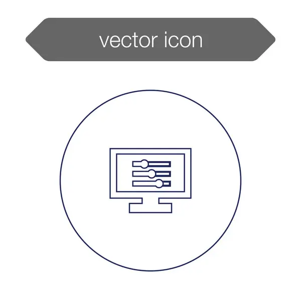 Gráfico en el icono del tablero de presentación — Vector de stock