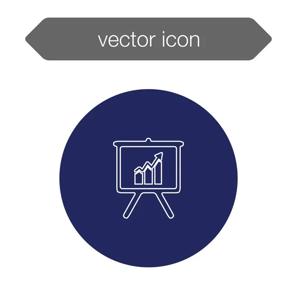 Chart on presentation board icon — Stock Vector