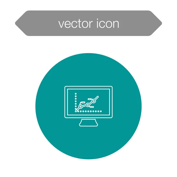 Chart on presentation board icon — Stock Vector