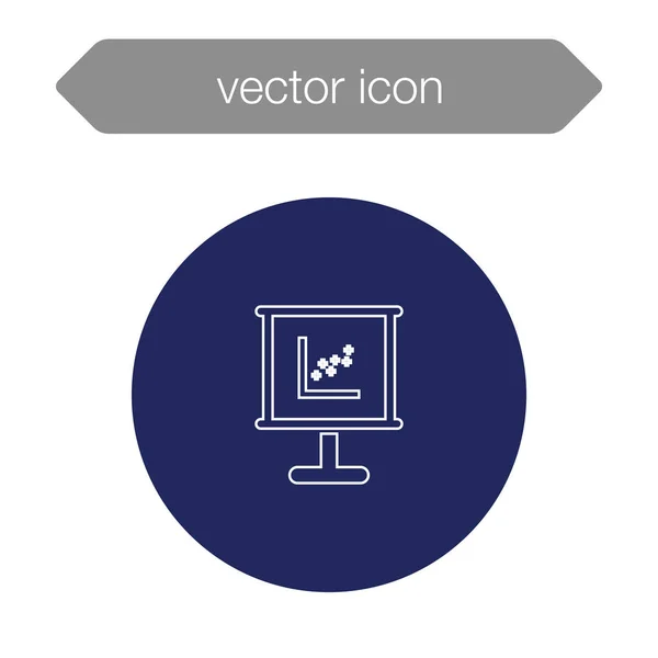 Gráfico en el icono del tablero de presentación — Vector de stock