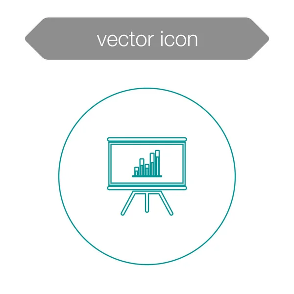 Gráfico en el icono del tablero de presentación — Vector de stock