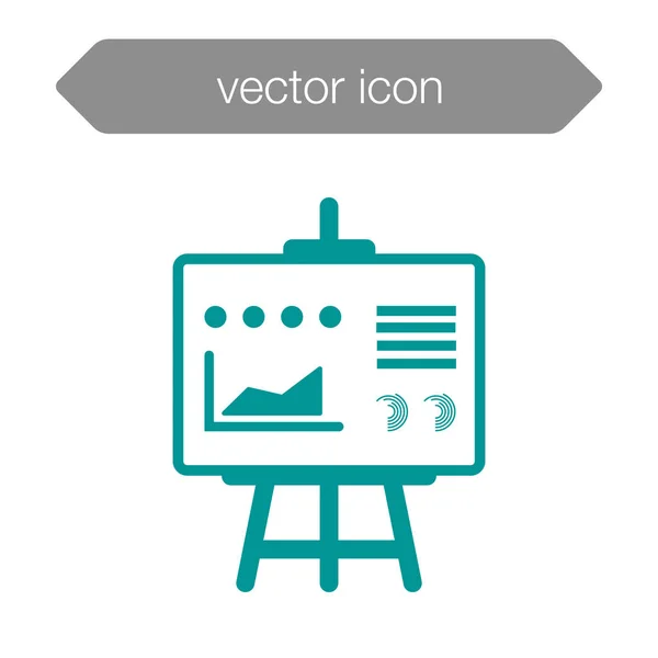 Diagramă pe pictograma tablei de prezentare — Vector de stoc