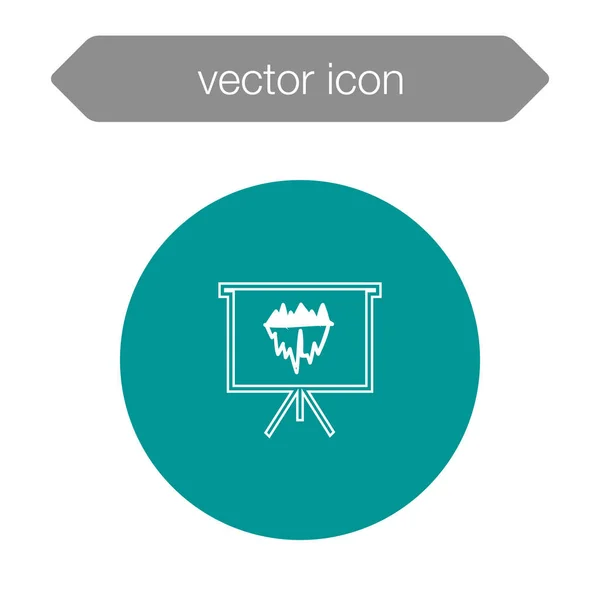 Gráfico en el icono del tablero de presentación — Vector de stock