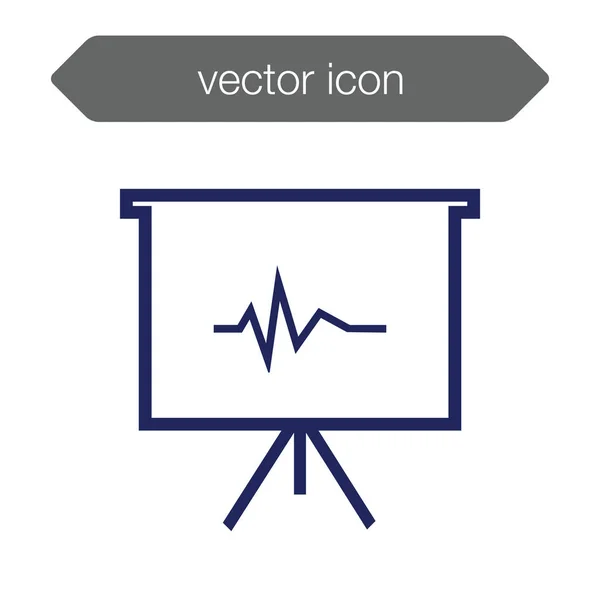 Ícone do quadro de apresentação. Gráfico — Vetor de Stock