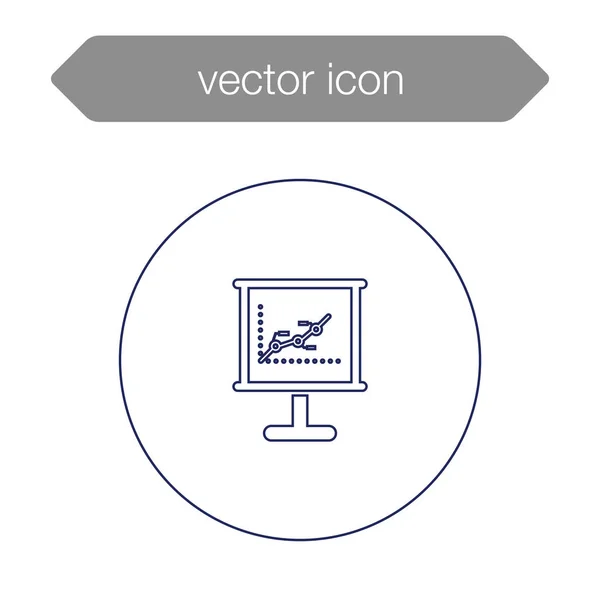 Graphique sur l'icône du tableau de présentation — Image vectorielle